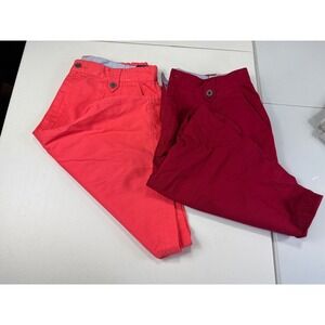 Mountain Lake bundle 2 Shorts Size 16 Coral Red Pleated High Waist Cotton Casual